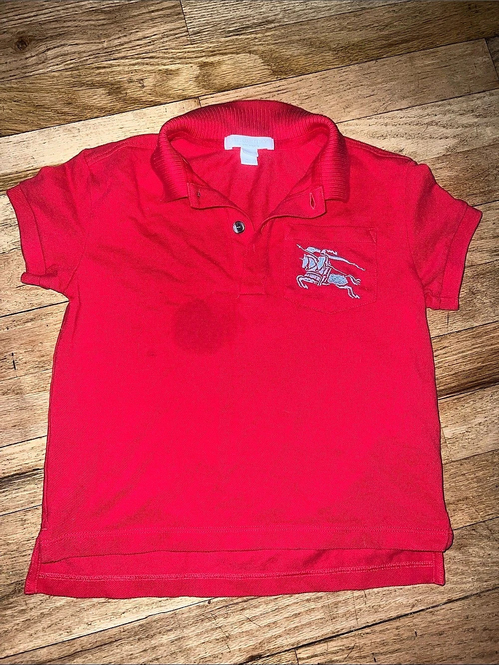 Kids Burberry Cotton Piqué Polo Shirt in Red